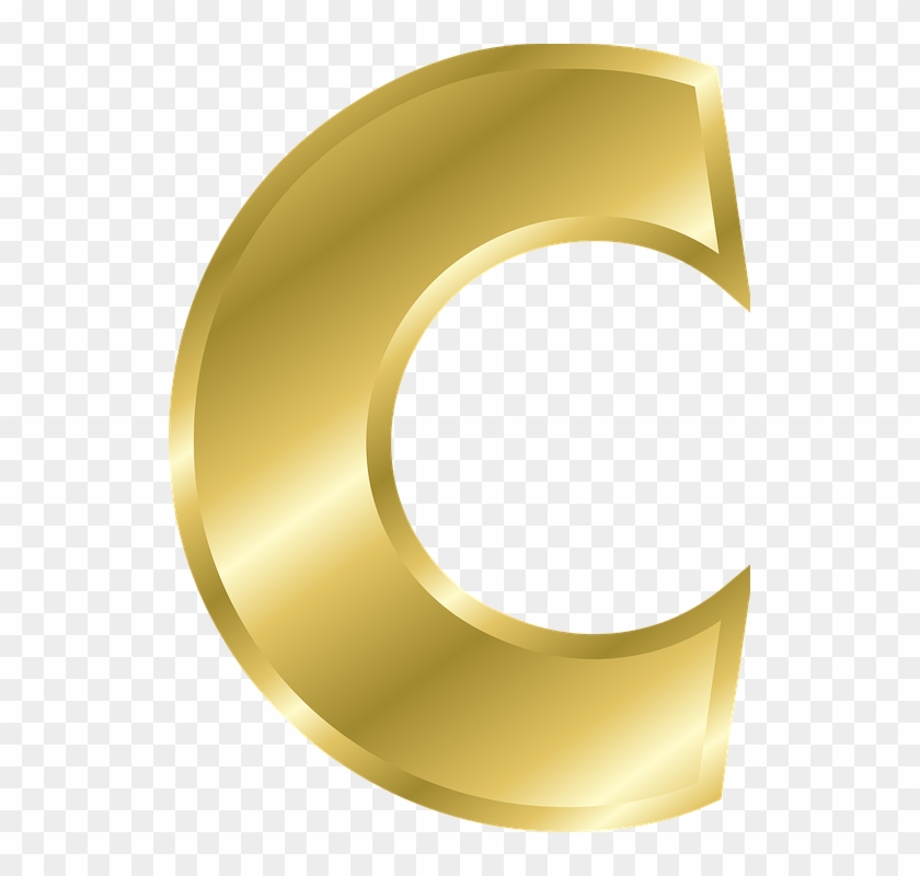 Letter C Capital Letter Alphabet Abc Gold - Letter C In Gold Clipart