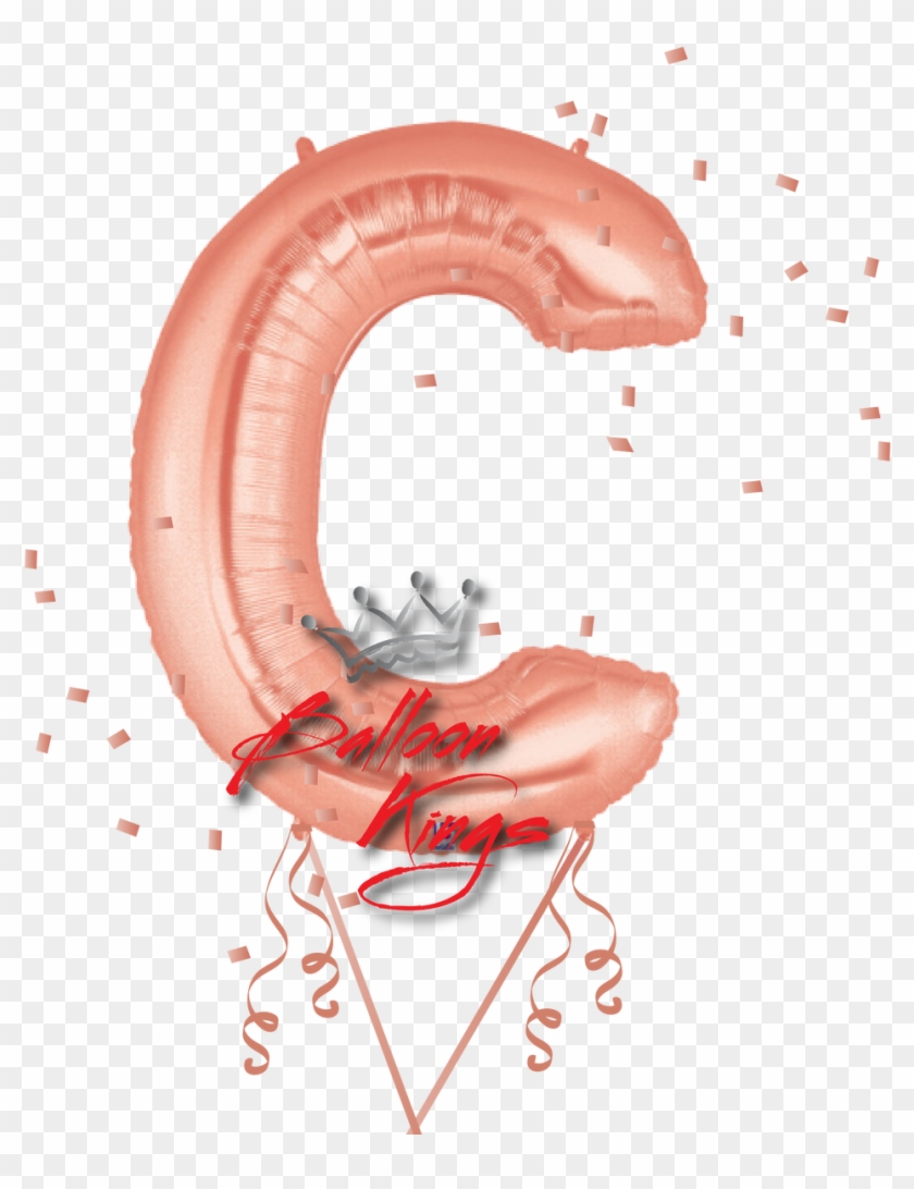 Rose Gold Letter C - Pink Foil Balloon Letter Clipart