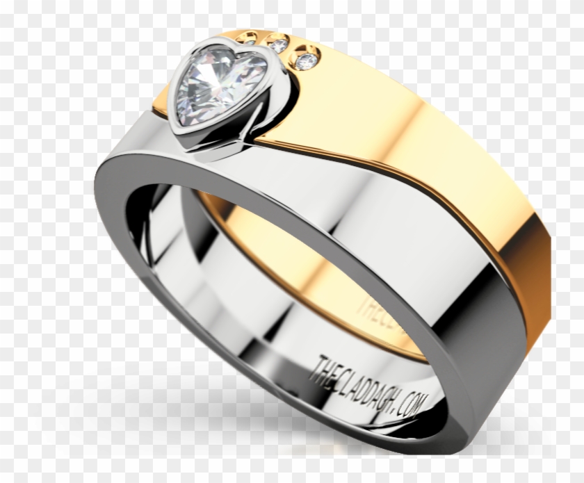 Two Part Claddagh Band In 14 Karat In - Pre-engagement Ring Clipart #3760023