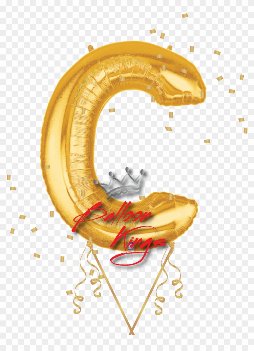 Gold Letter C - Pink Foil Balloon Letter Clipart