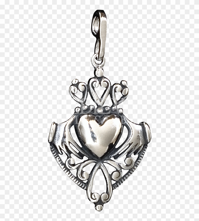 Celtic Ornate Claddagh Pendant - Locket Clipart #3760524