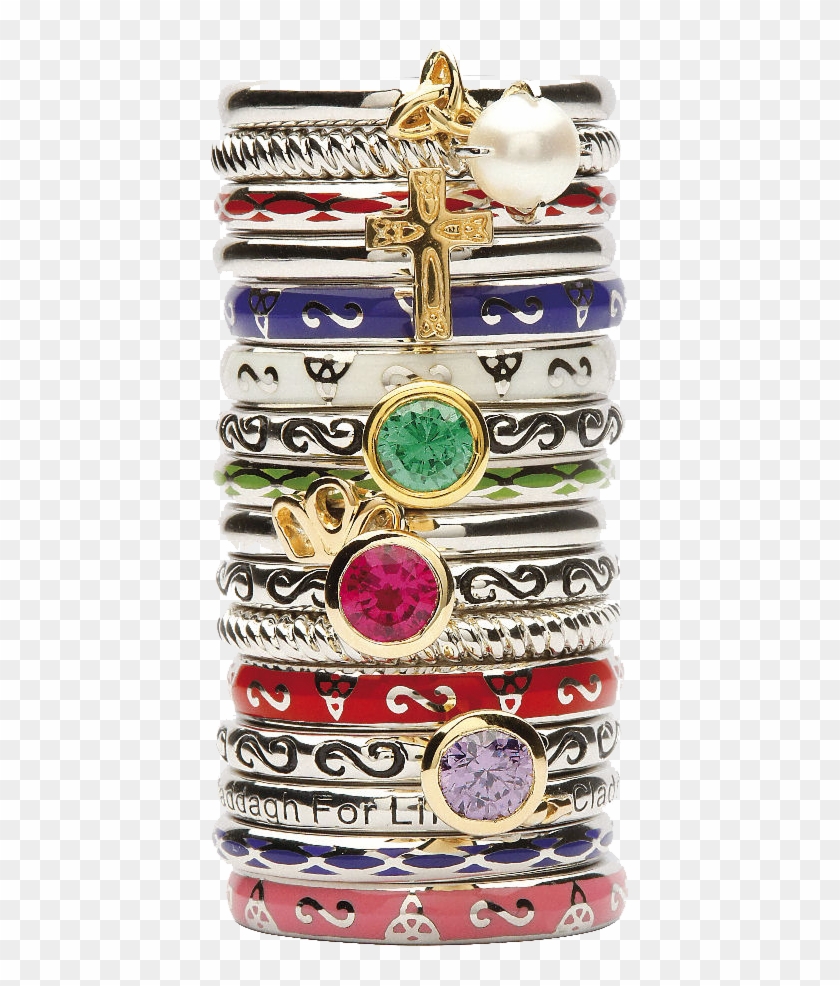 Claddagh For Life Silver Stacking Ring - Crystal Clipart