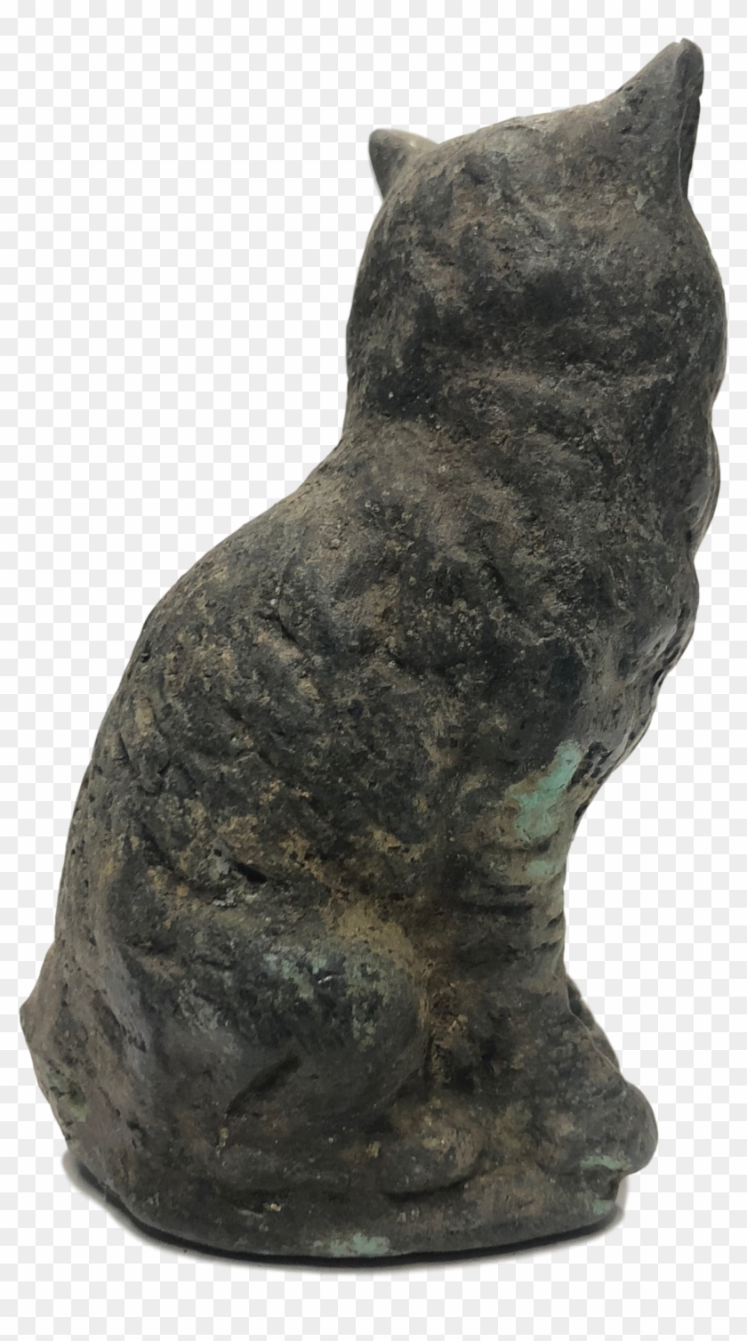 Primitive Cast Of A Fluffy Cat From Java, Indonesia - Statue Clipart #3760988