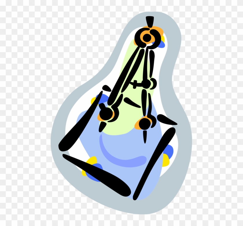 Vector Illustration Of Drafting And Navigation Compass Clipart