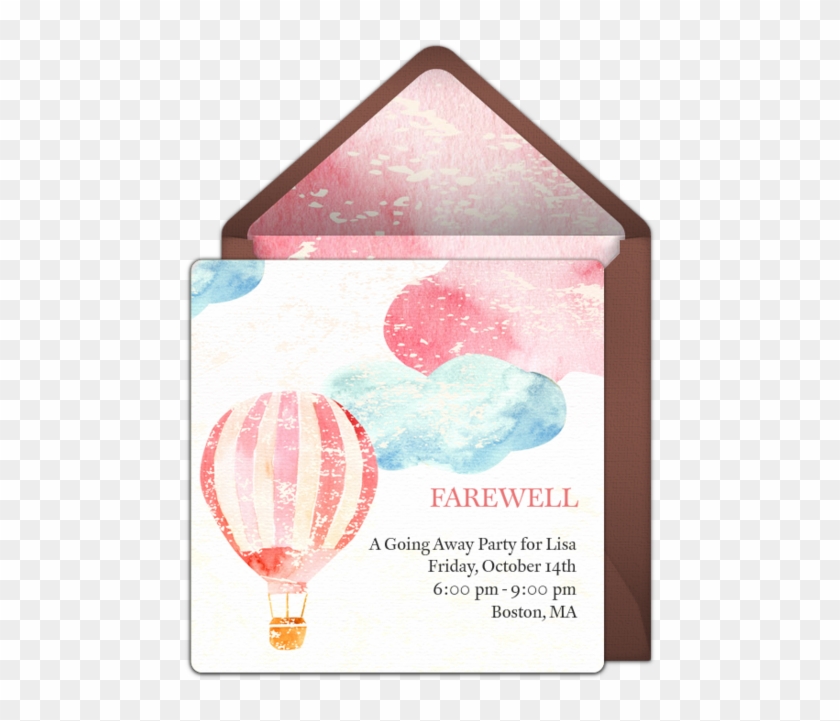Vintage Farewell Online Invitation - Farewell Hot Air Balloon Clipart #3762097