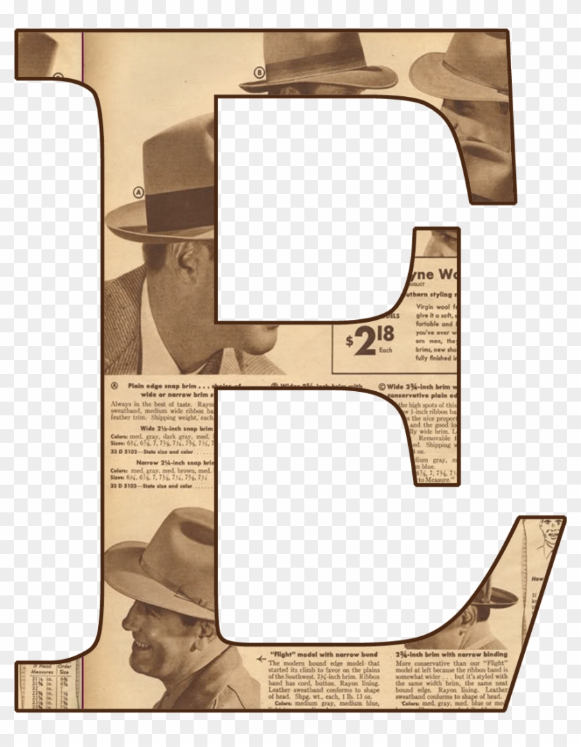 Alfabeto En Periodico Antiguoe - Letra E De Periodico Clipart