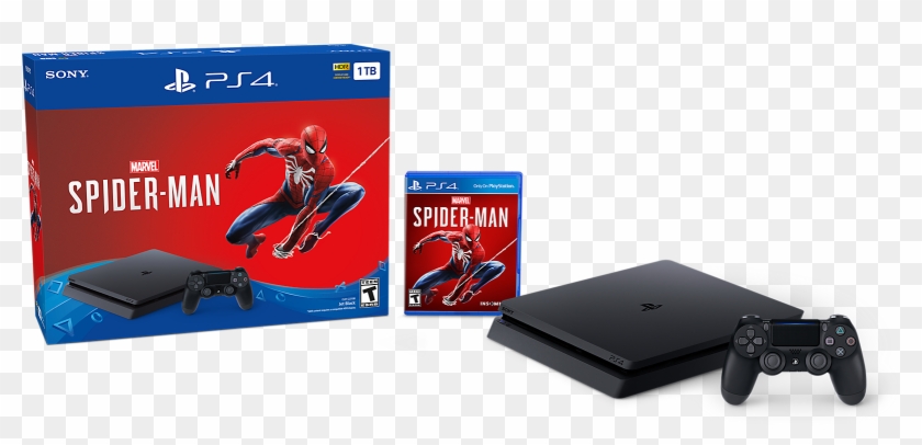 East River, Playstation Slim, Playstation 4 Console, - Sony Ps4 Spiderman Bundle Clipart #3762666