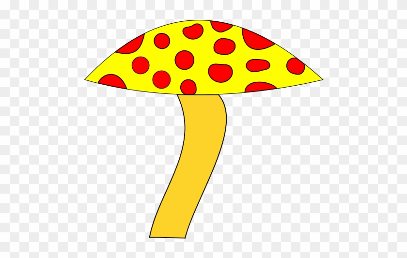 Yellow Mushroom With Red Dots Clipart #3762739