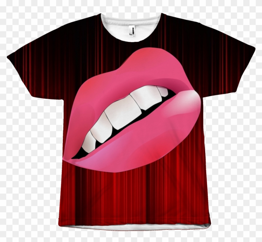 All Over The Front Print Tee - Lips Clipart
