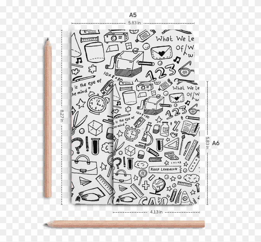 Dailyobjects School Doodles A5 Notebook Plain Buy Online - Doodle Clipart #3764833