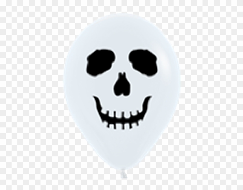 Sempertex 12 Skull Face White 2 Side ~ 25pcs Sempertex - Balloon Halloween White Clipart #3765030