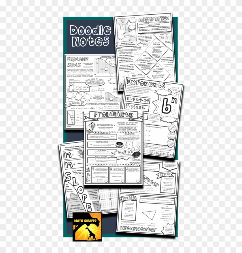 Picture - Math Doodle Notes Clipart #3765514