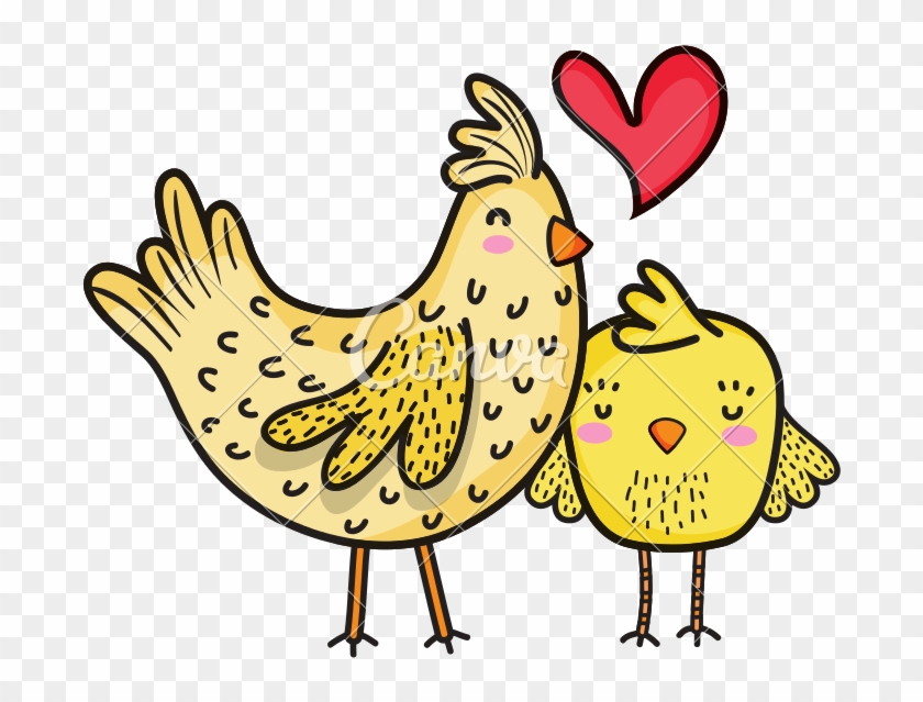 Hen Vector Family - Küken Liebe Clipart