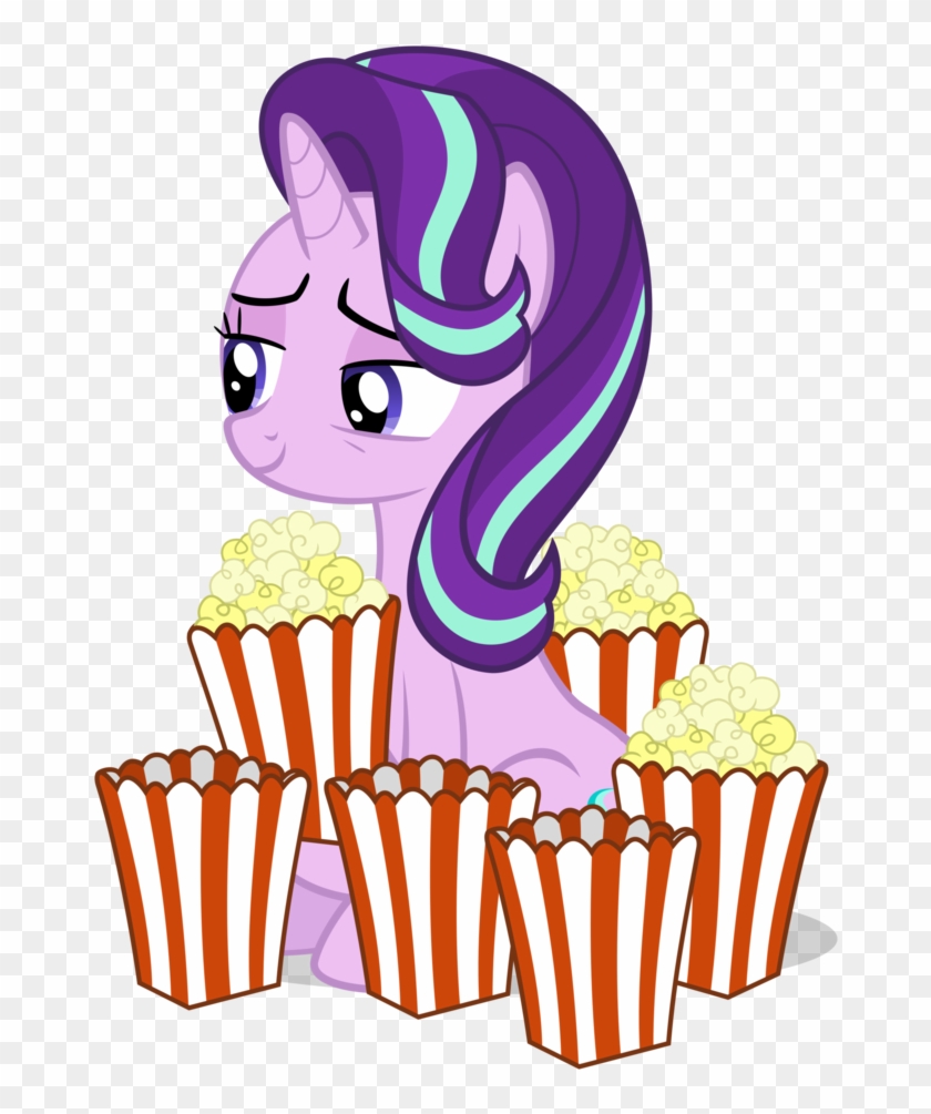 Sollace, Comb-over, Food, Popcorn, Safe, Simple Background, - Starlight Glimmer Eating Popcorn Clipart #3766651