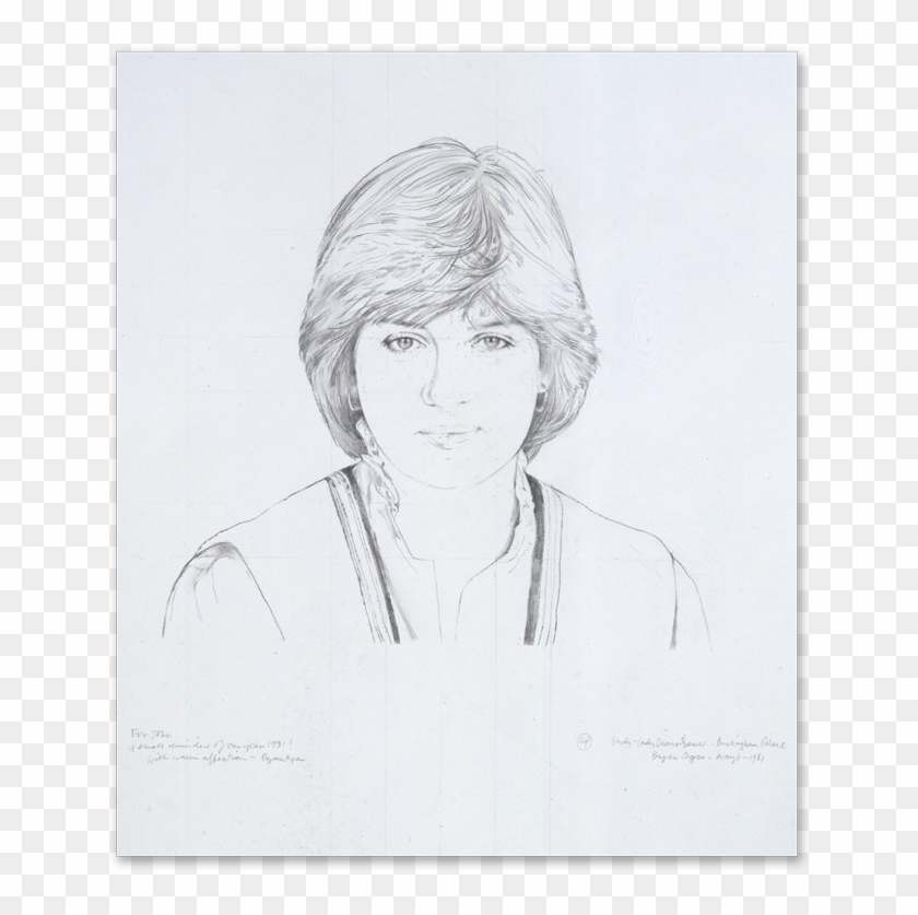 Portrait Of Diana, Princess Of Wales , - Sketch Clipart