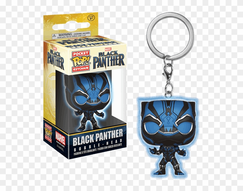 Black Panther Glow In The Dark Pocket Pop Vinyl Keychain - Pocket Pop Keychain Black Panther Clipart
