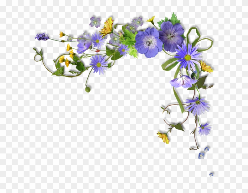 Rustic Flower Corner Border - Flower Borders Clipart Png Transparent Png #3767837