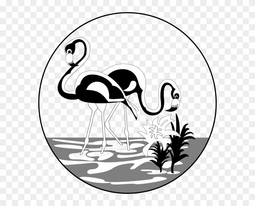 Black And White Flamingos Clip Art - Free Black And White Flamingo - Png Download