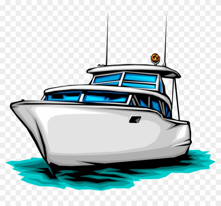 Vector Illustration Of Pleasure Craft Boat Watercraft - 遊覧 船 イラスト Clipart