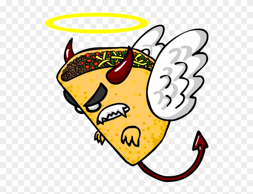 Taco Clip Guy - Taco With Angel Wings - Png Download