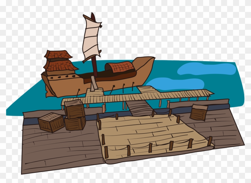 Download Port Wharf - Cartoon Clipart