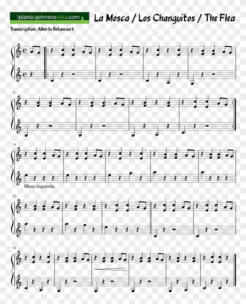 La Mosca / Los Changuitos /the Flea Piano Tutorial - Partition Flute Stairway To Heaven Clipart #3768646