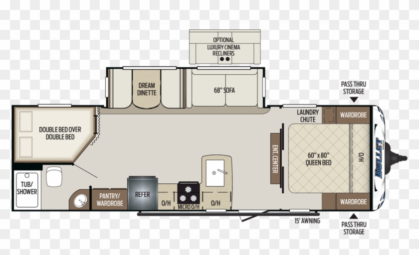 2020 Bullet 273bhs Floor Plan Img - Keystone Bullet Ultra Lite Clipart #3770404