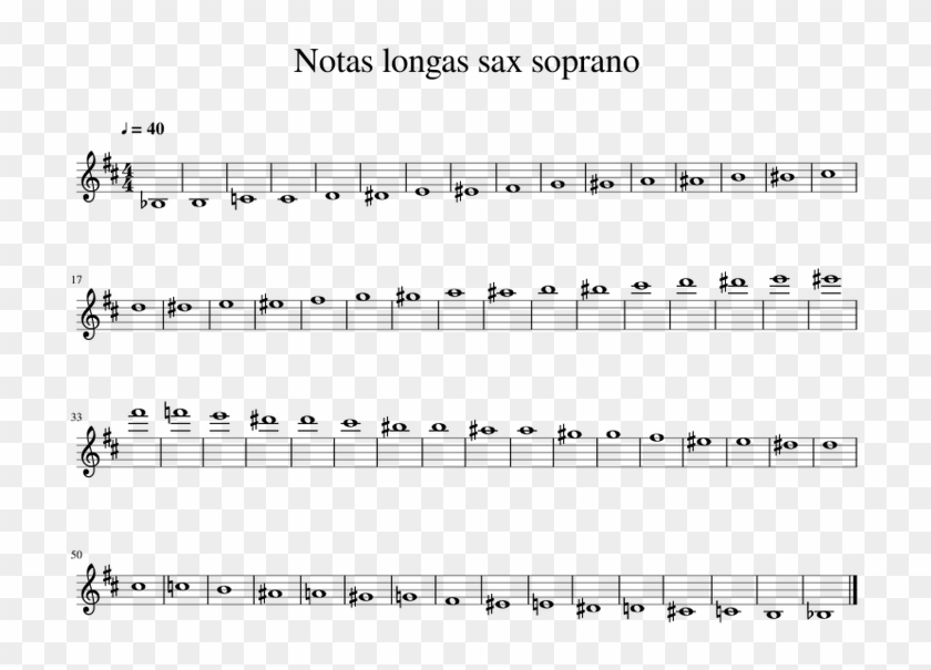Notas Longas Sax Soprano - Sheet Music Clipart #3771050