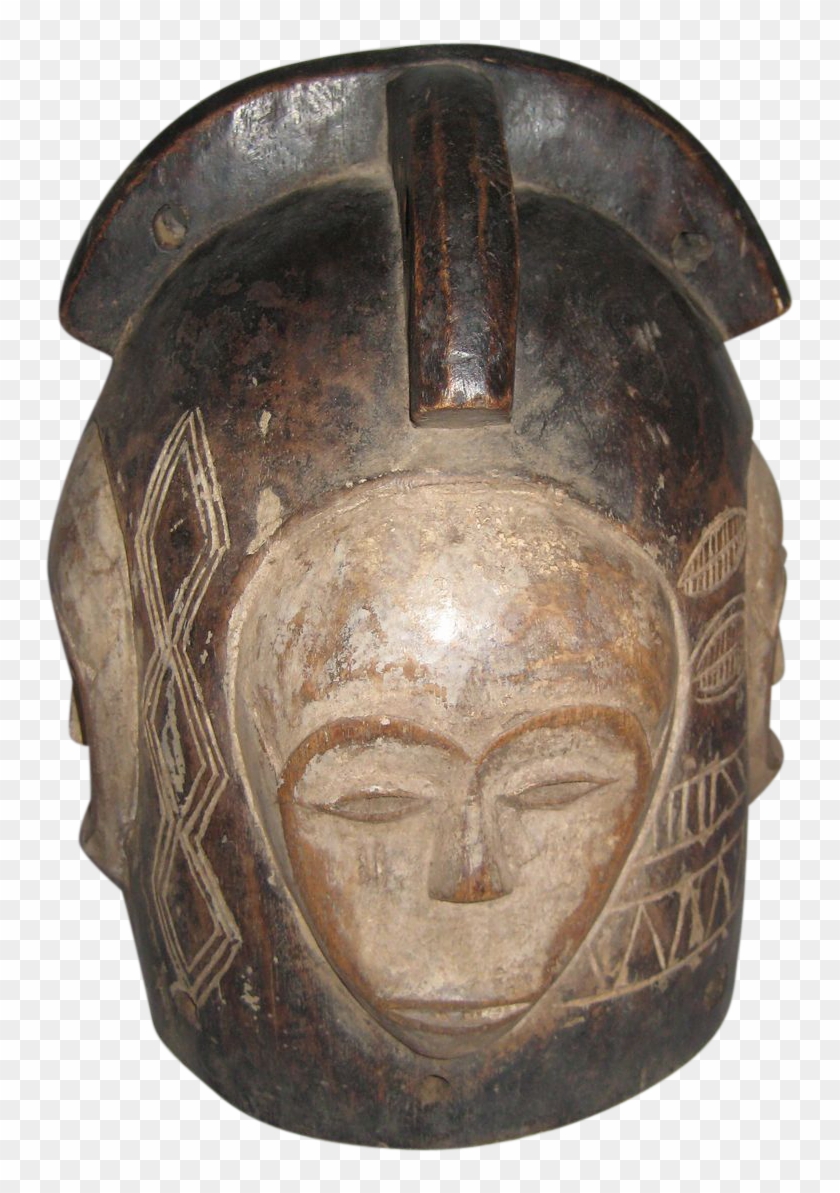 African Helmet Mask Fang Tribe Gabon - Gabonese Masks Png Clipart #3772101