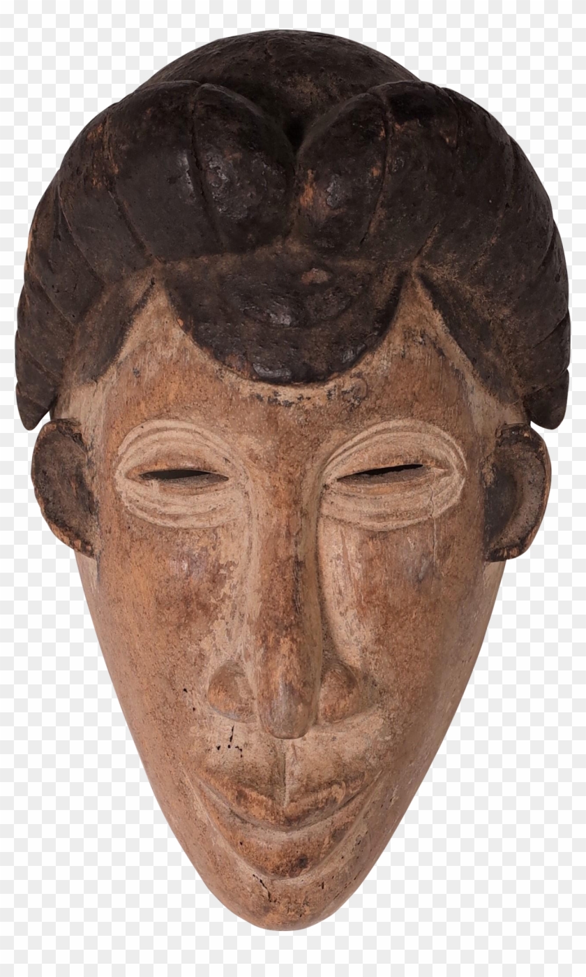 Carved African Mask - Bronze Sculpture Clipart