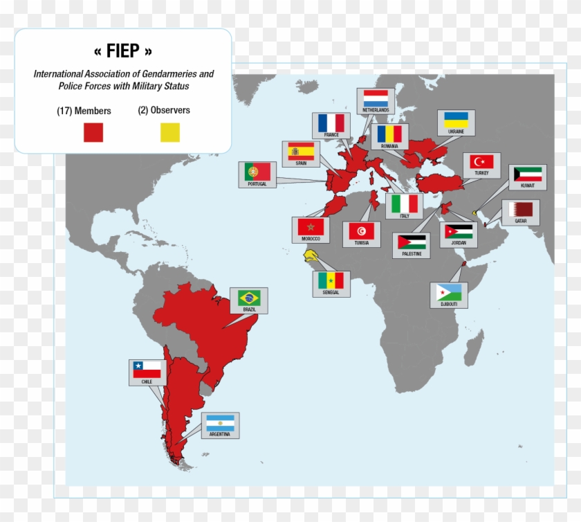 Gendarmerie Nationale, Senegal - World Map With Ukraine Highlighted Clipart