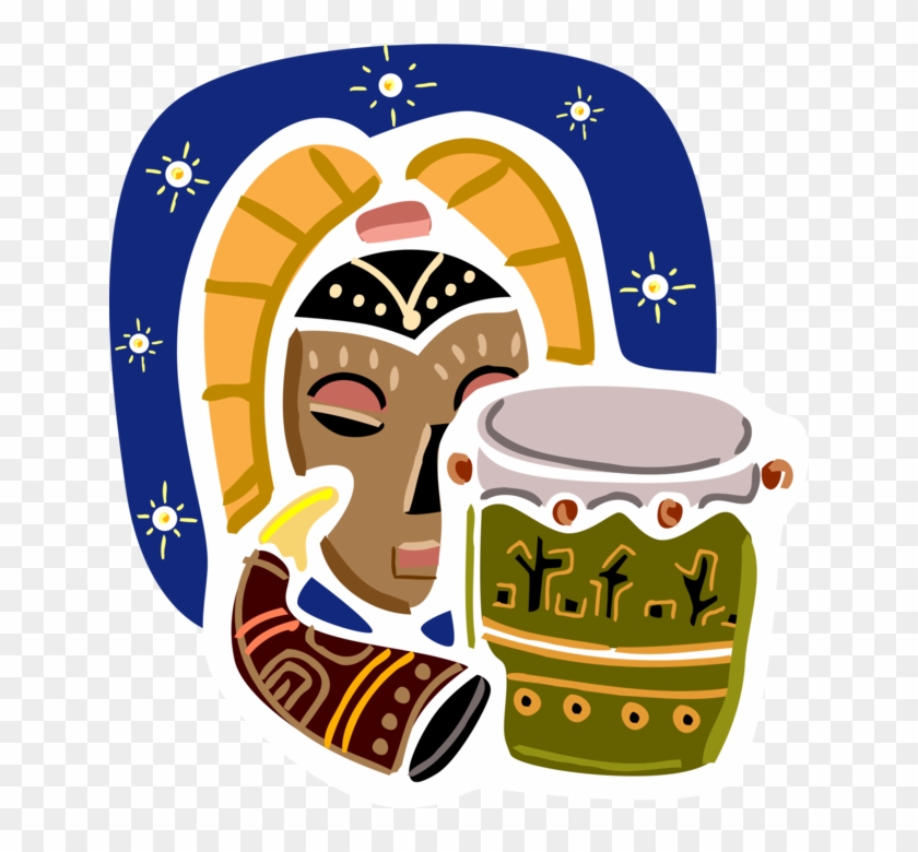 Vector Illustration Of African Djembe Skin-covered Clipart