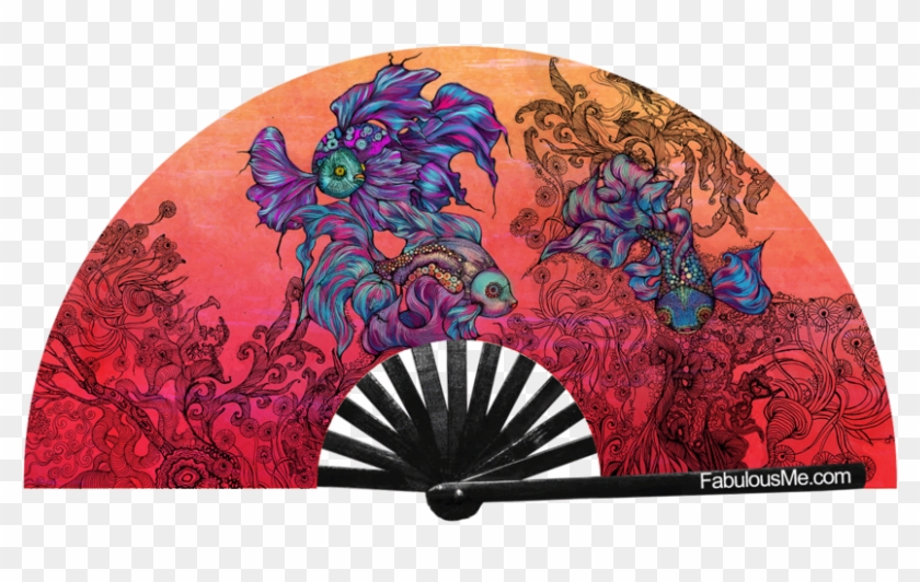 Betta Fish Circuit Party Uv Glow Fan By Fabulous Me - Motif Clipart