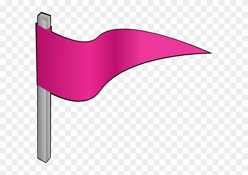 Waving Pink Flag Clip Art - Pink Flag Clip Art - Png Download
