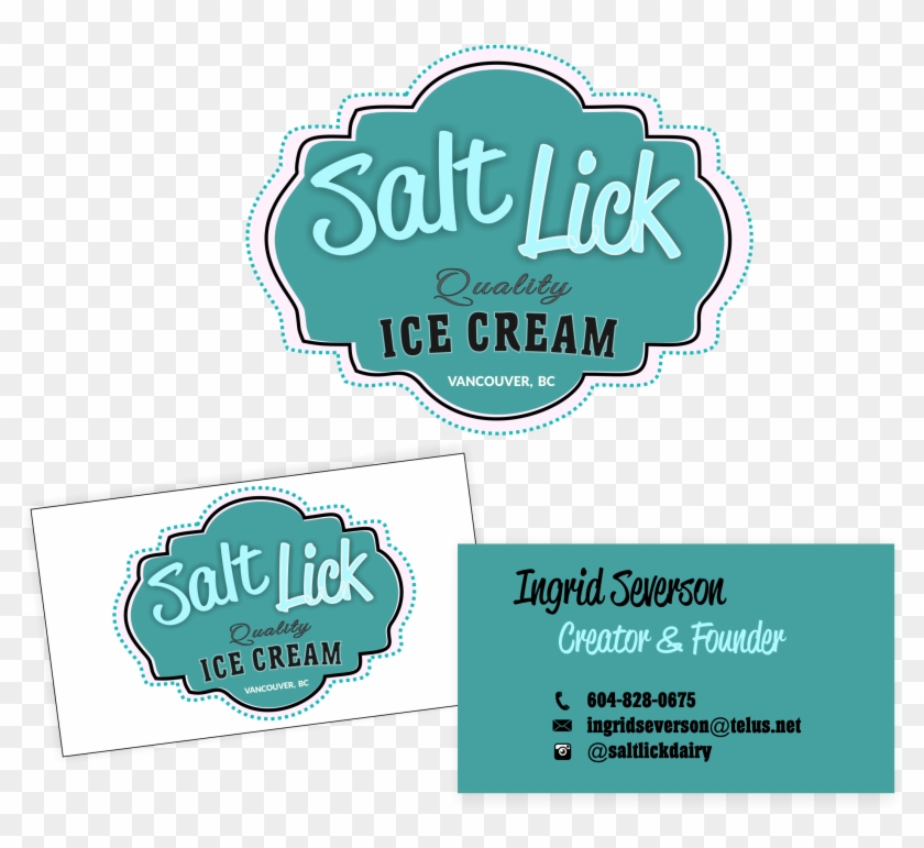 Salt Lick Ice Cream - Ice Cream Logo Card Clipart
