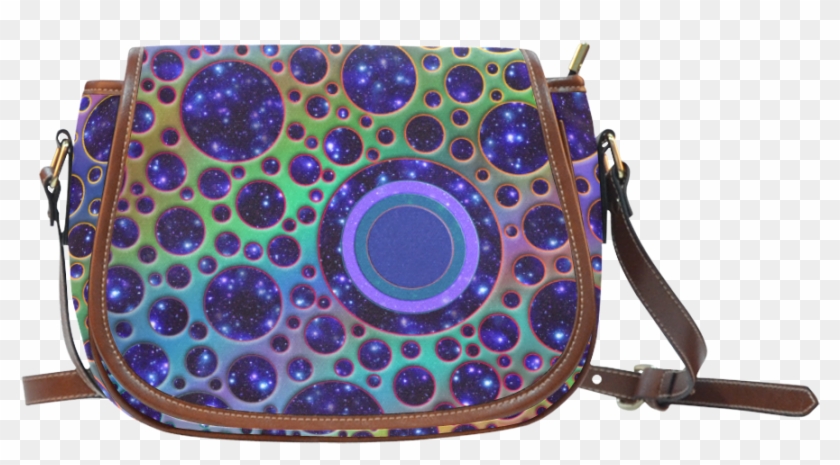 Universe Dots Grid Colored Pattern Saddle Bag/small - Handbag Clipart