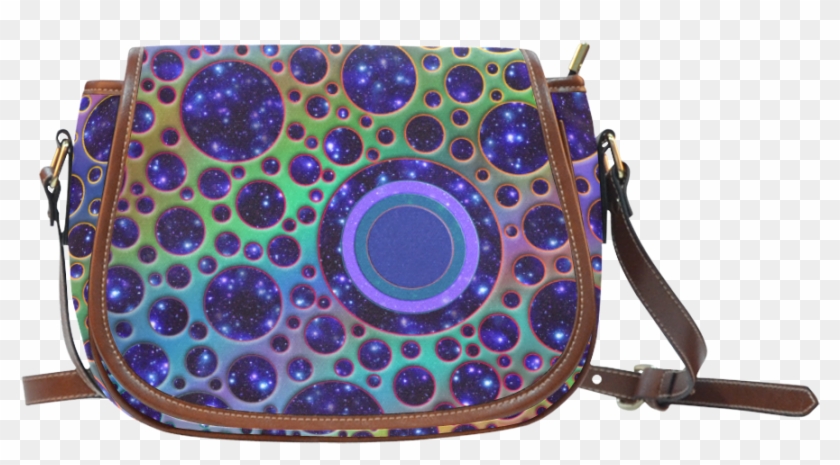 Universe Dots Grid Colored Pattern Saddle Bag/small - Handbag Clipart #3774836