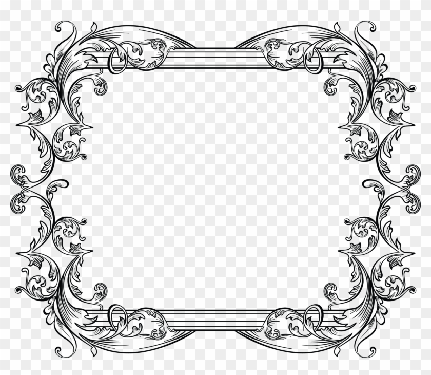 Vintage Black Ornamental Frame - Vintage Ornamental Frame Png Clipart