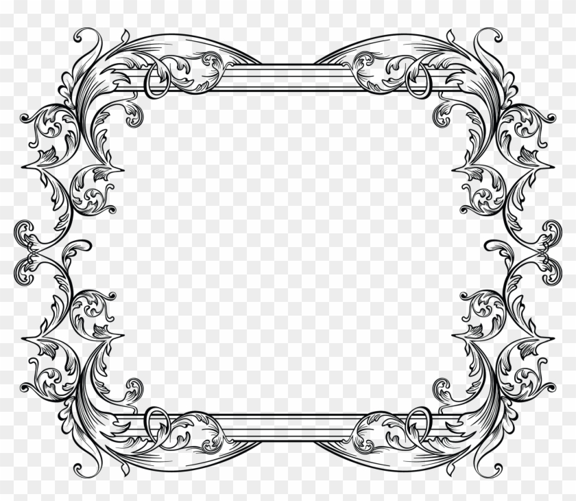 Vintage Black Ornamental Frame - Vintage Ornamental Frame Png Clipart #3775267