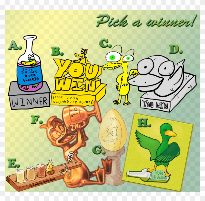 Drunk Duck Awards 2016 On The Duck - Cartoon Clipart