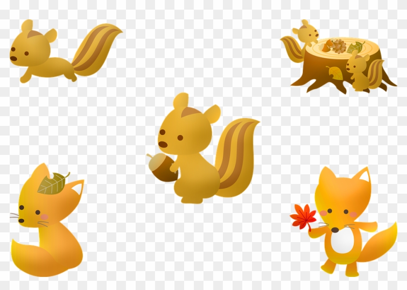 Squirrel Fall Autumn Acorn Leaf Nature Tree - Squirrel Clipart