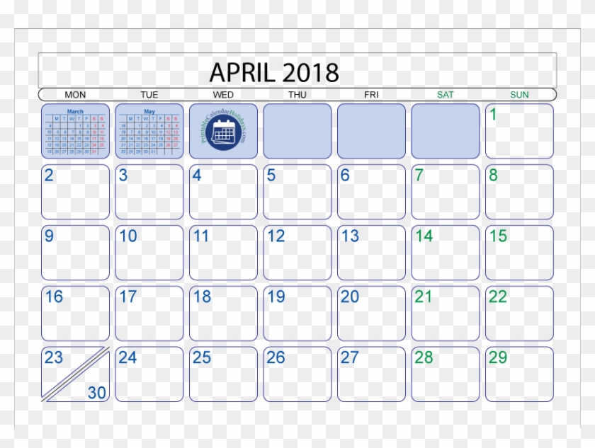 Clip Art Library Download April Printable Calendar - April 2017 Printable Calendar With Holidays - Png Download #3777667