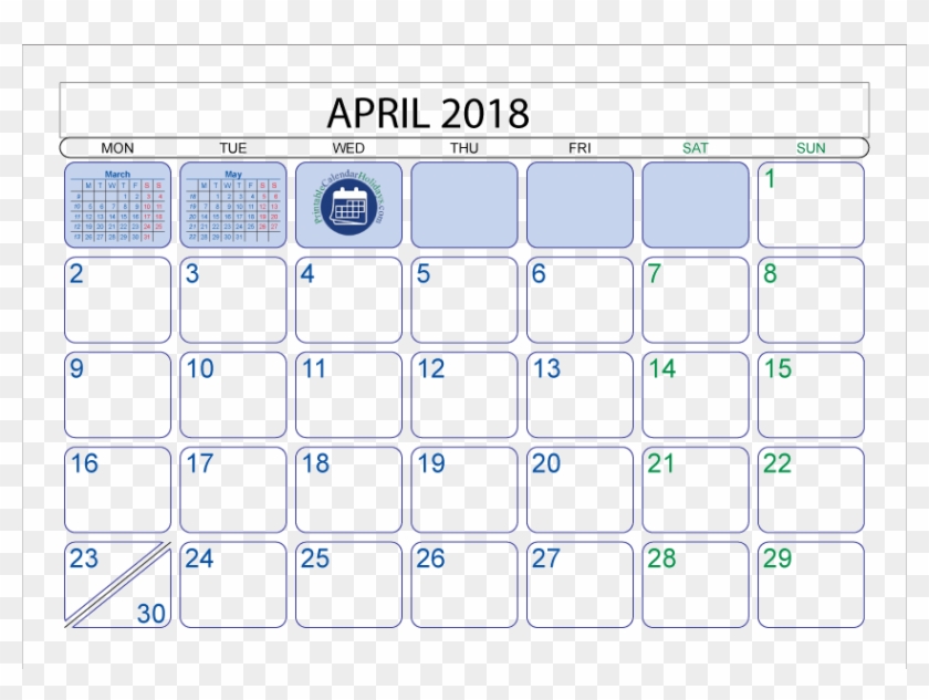 Clip Art Library Download April Printable Calendar - April 2017 Printable Calendar With Holidays - Png Download #3777667