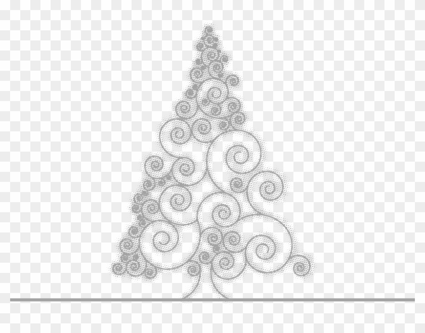 Drawing Grey Painted Sketch Pattern - Sketch Of Christmas Tree Design Clipart #3777701