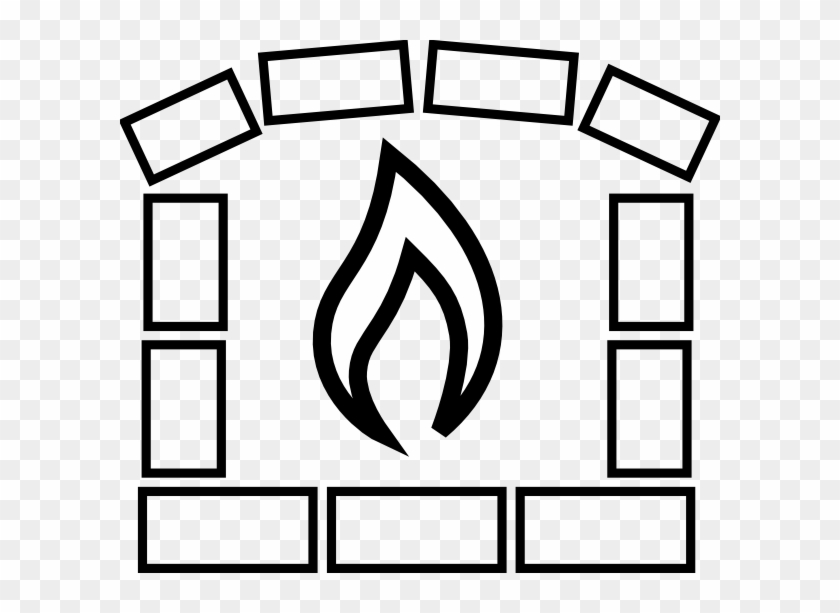 Fireplace Clipart Brick Fireplace - Chimney Clipart Black And White - Png Download