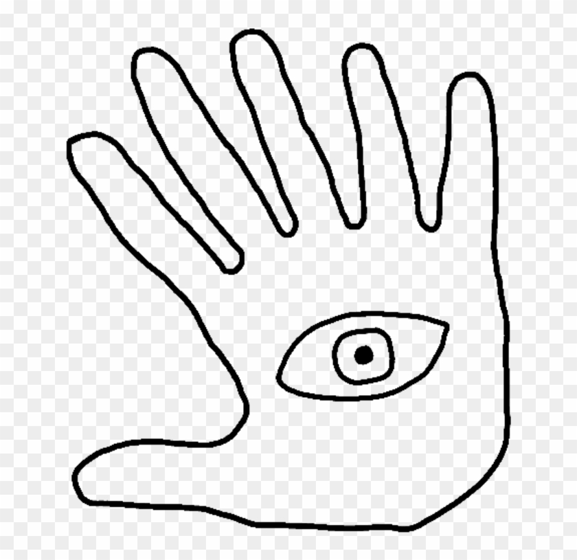 6 Finger Hand With Seeing Eye - Drawing Clipart #3778481