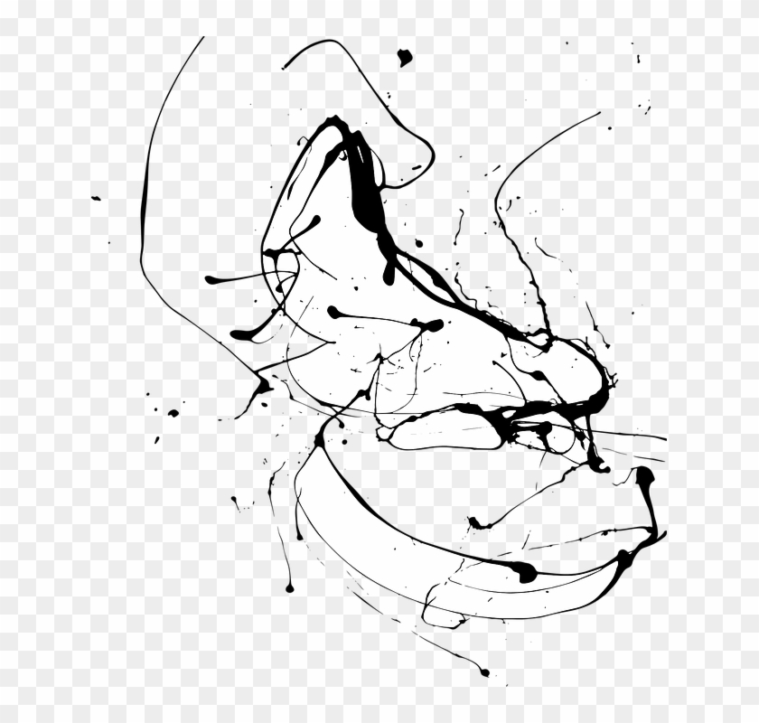 Brush Vector Grunge Paint Ink Shape Paintbrush - Line Art Clipart