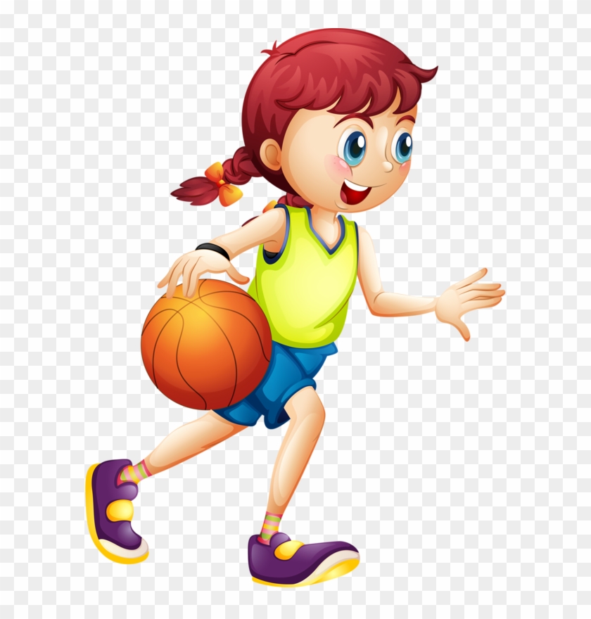 Ni A Con Pelota Dibujos Mandalas Y - Girl Play Basketball Cartoon Clipart #3780046