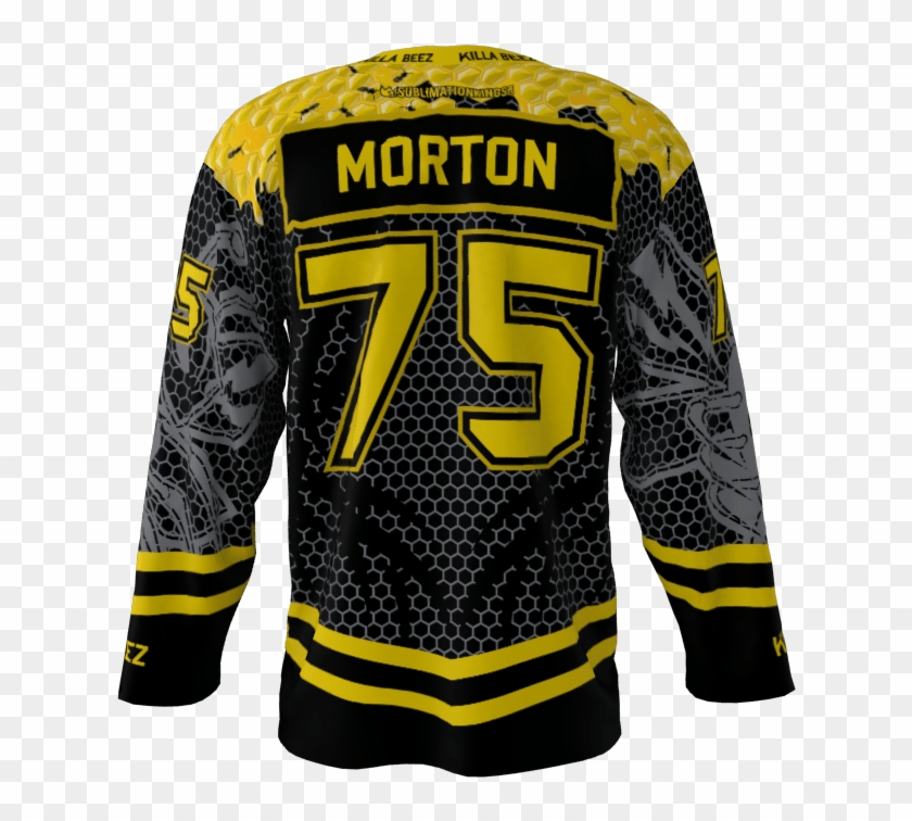 Killer Bees Black Custom Hockey Jersey - Sweater Clipart