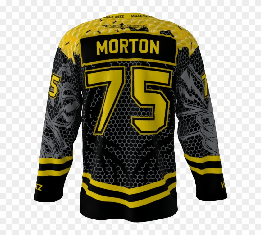 Killer Bees Black Custom Hockey Jersey - Sweater Clipart #3781177